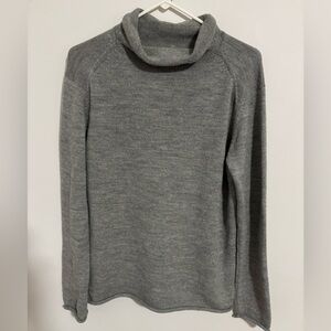 Nau Light Gray Alpaca Wool Knit Sweater Mock Neck Size Medium